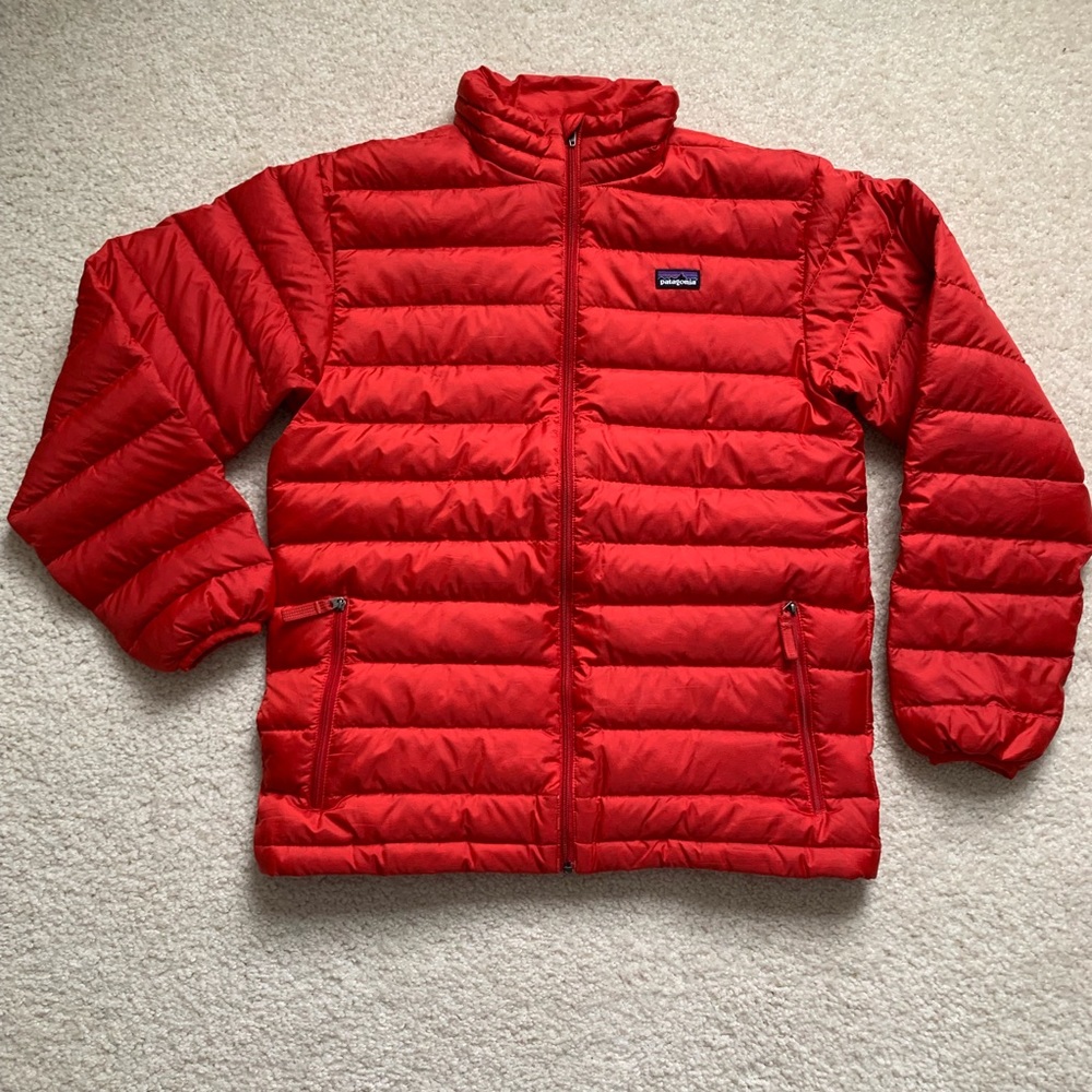 Patagonia down sweater jacket coat red